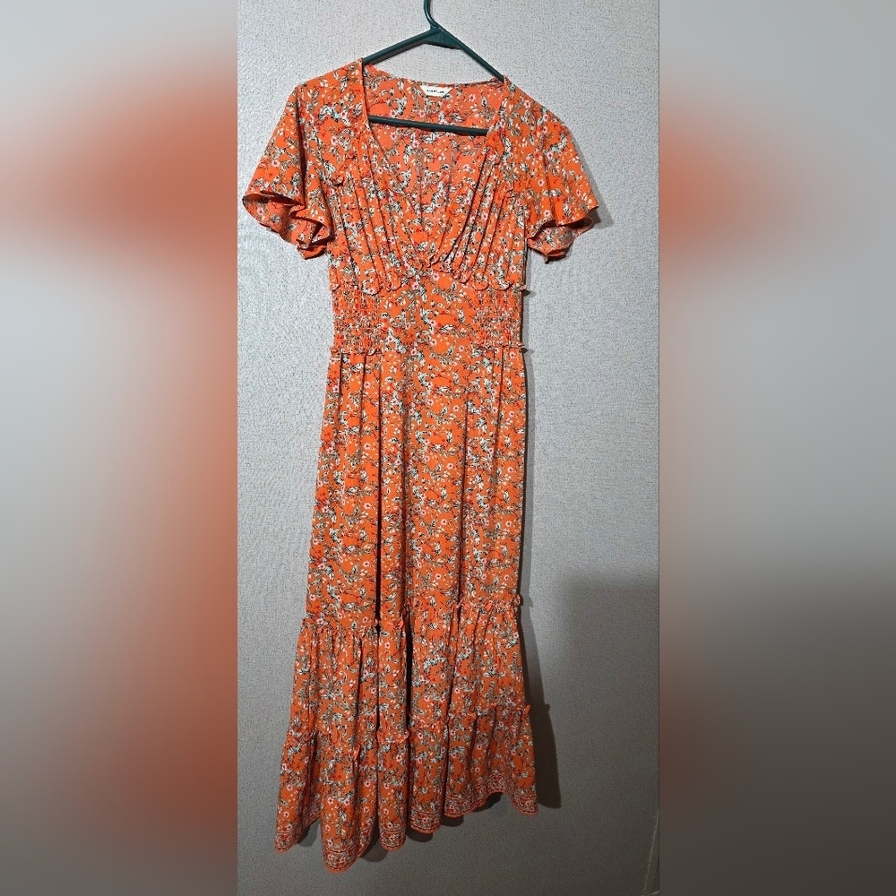 Max Studio Orange Floral Dress